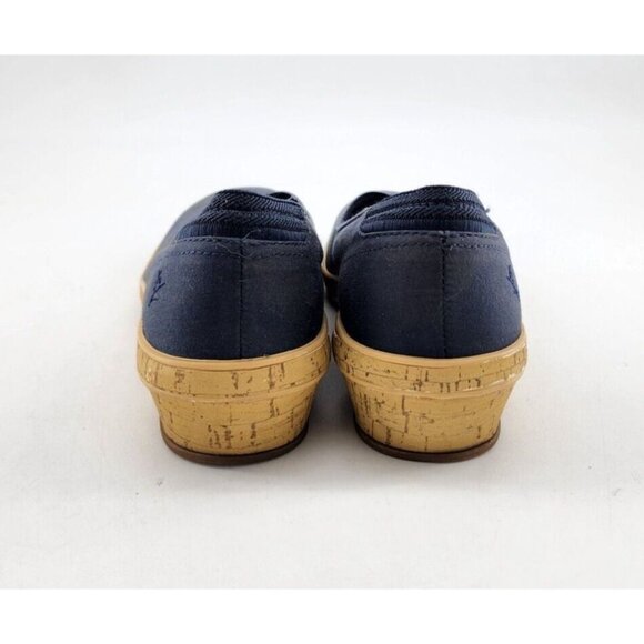 Grasshoppers Women's Ortholite Slip On Wedge Espadrille Shoes Blue/Tan Sz 6.5 M - Picture 5 of 10